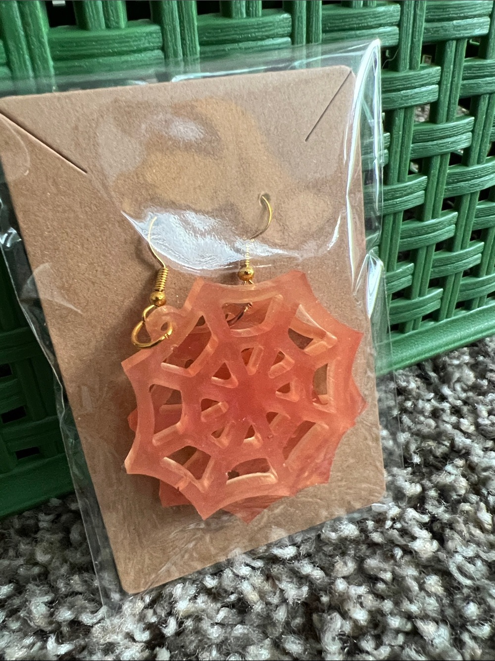 Resin Spiderweb Earrings